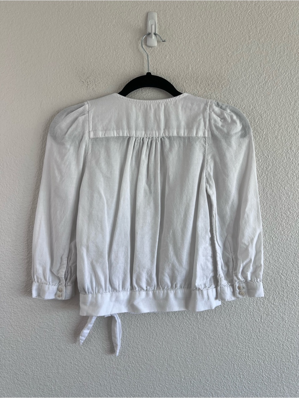 Madewell Women's Wrap Top in Eyelet White Cropped - Picture 9 of 10